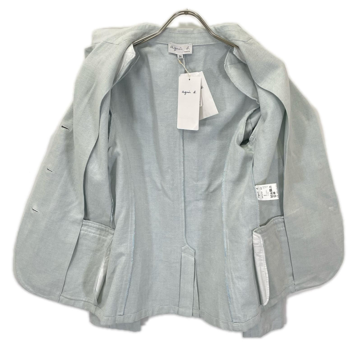 agnes b アニエスベー XH47 UT21 9511 UT21 リネン混 VESTE ジャケット セットアップ スーツ セットアップ