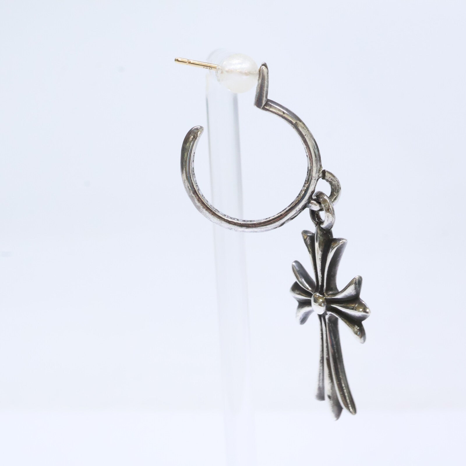 Chrome hearts クロムハーツ SV925 x 14K タイニーCHクロス フープ ピアス