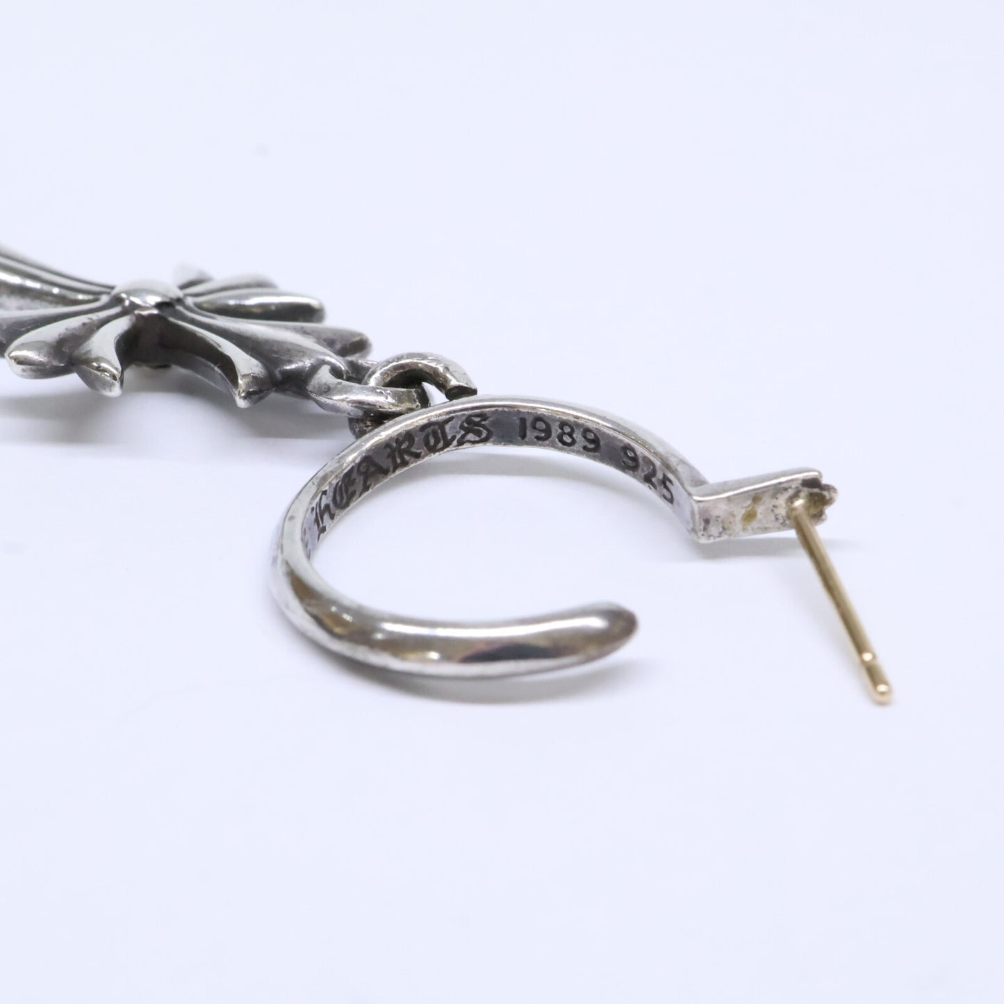 Chrome hearts クロムハーツ SV925 x 14K タイニーCHクロス フープ ピアス