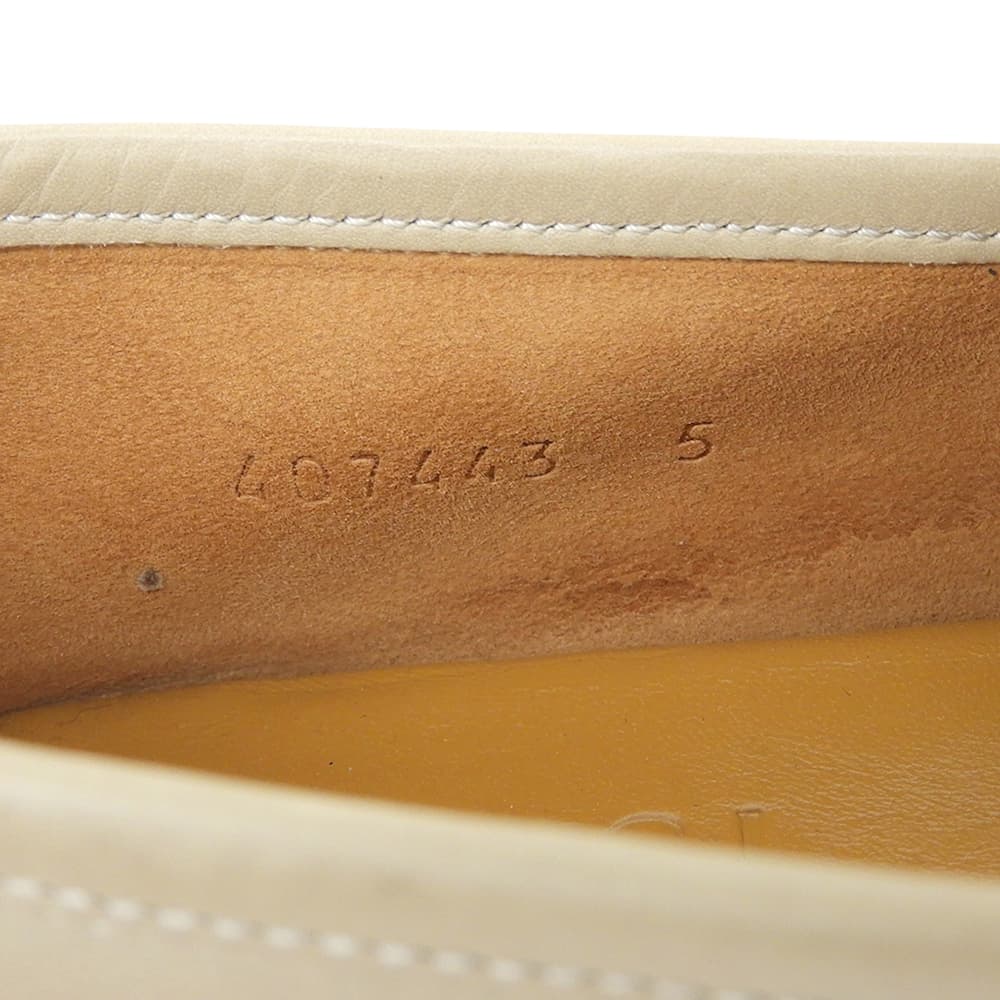 GUCCI グッチ 美品 USED加工レザー コインローファーズ シューズ メンズ ベージュ 5 407443 シューズ