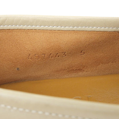 GUCCI グッチ 美品 USED加工レザー コインローファーズ シューズ メンズ ベージュ 5 407443 シューズ