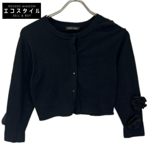 YOKOCHAN Yoko Chan YCN-319-060 black rose corsage short bolero top