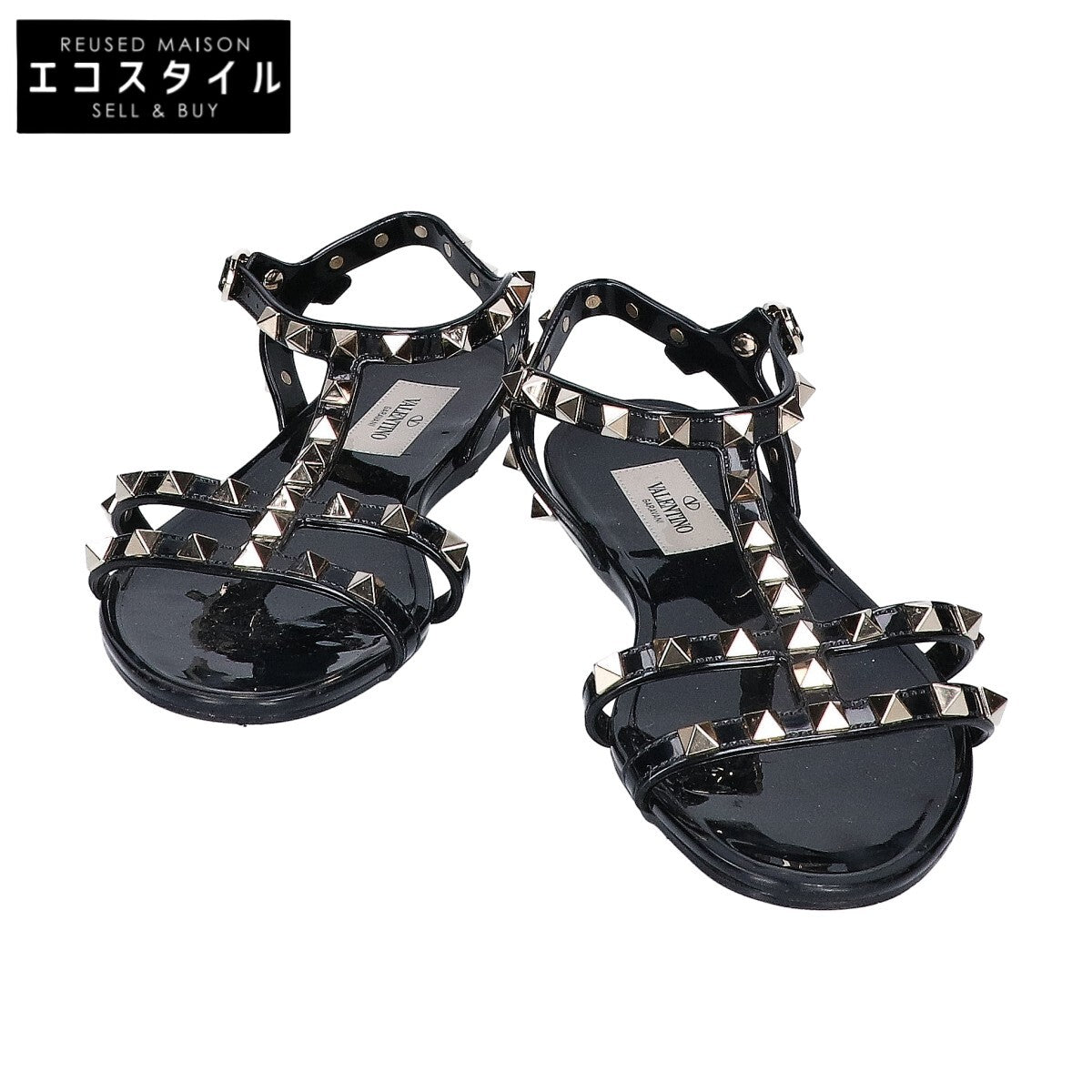 VALENTINO ヴァレンティノ 2W2S0H38 ロックスタッズ ラバー フラットサンダル シューズ
