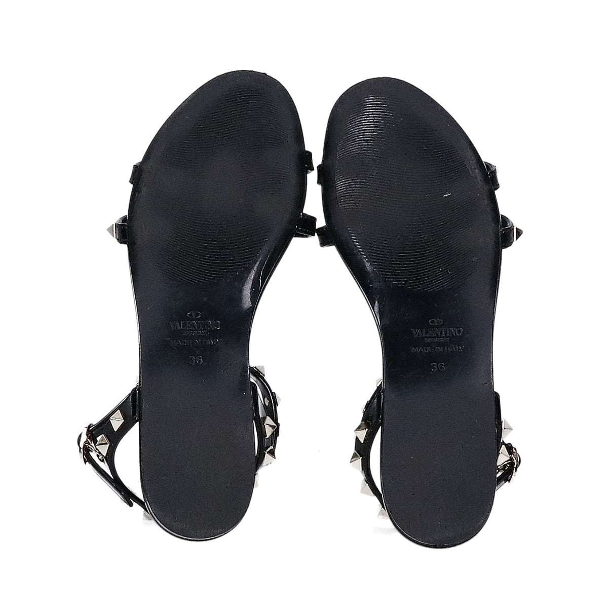 VALENTINO ヴァレンティノ 2W2S0H38 ロックスタッズ ラバー フラットサンダル シューズ