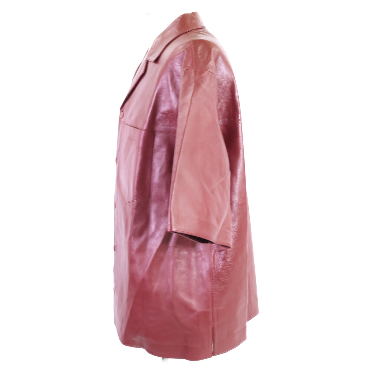 GUCCI グッチ 【新品同様/国内正規/26年製】790536 Leather Outer Shirt エンボスロゴ レザー 半袖シャツ トップス