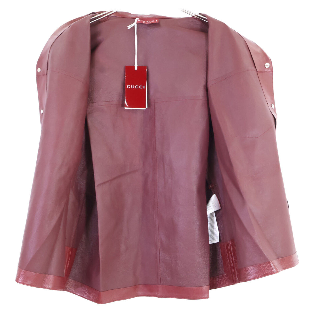 GUCCI グッチ 【新品同様/国内正規/26年製】790536 Leather Outer Shirt エンボスロゴ レザー 半袖シャツ トップス