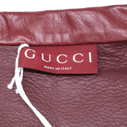 GUCCI グッチ 【新品同様/国内正規/26年製】790536 Leather Outer Shirt エンボスロゴ レザー 半袖シャツ トップス