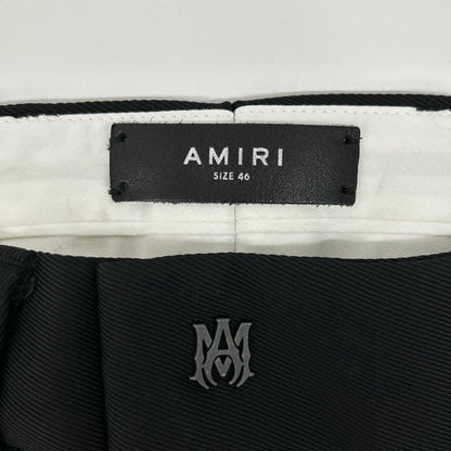 AMIRI アミリ ブラック メタルロゴ スラックスパンツ ボトムス
