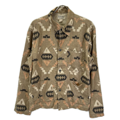 RRL ダブルアールエル ネイティブ柄 オークハムプリント 月桂樹 ドーナツボタン シャツ トップス