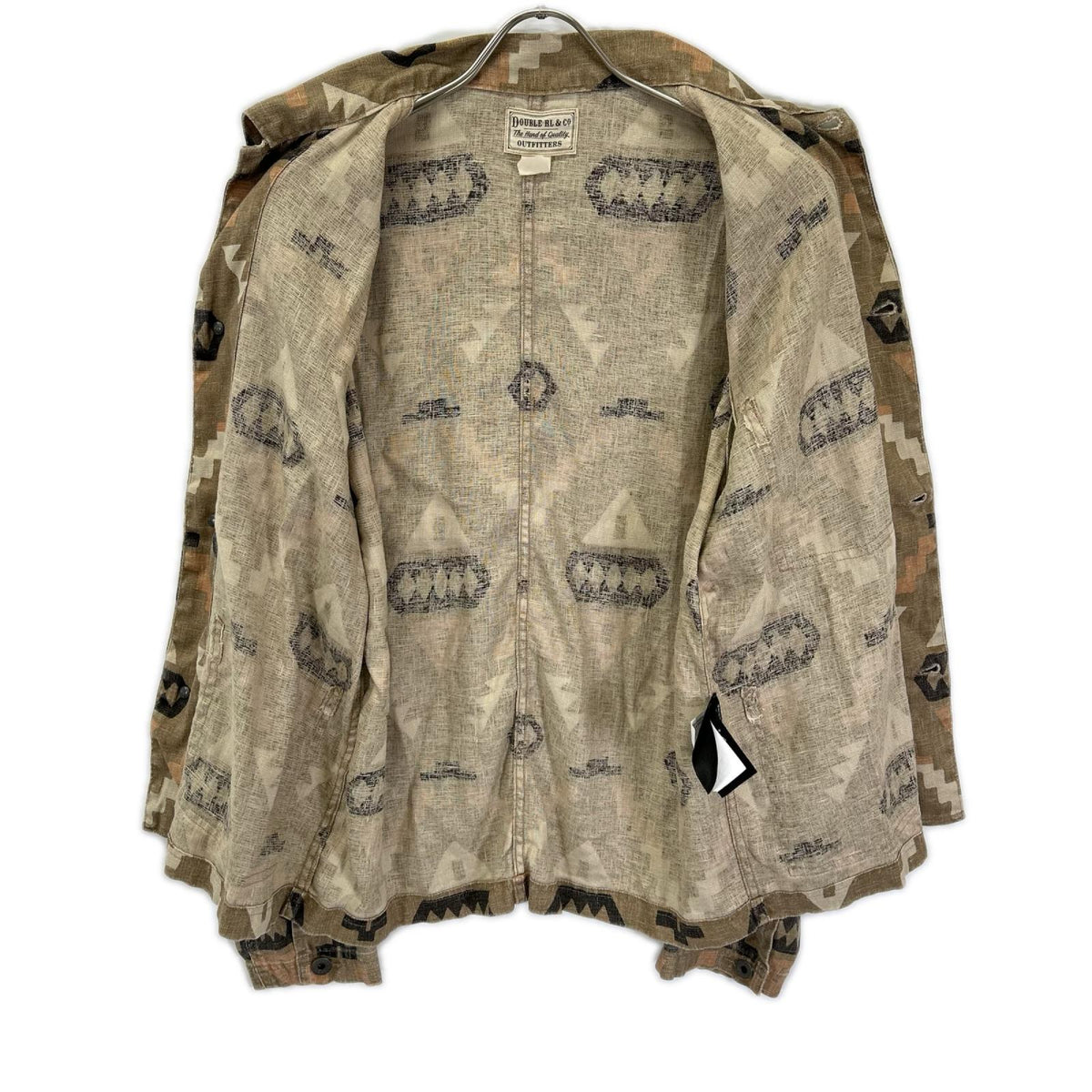 RRL ダブルアールエル ネイティブ柄 オークハムプリント 月桂樹 ドーナツボタン シャツ トップス