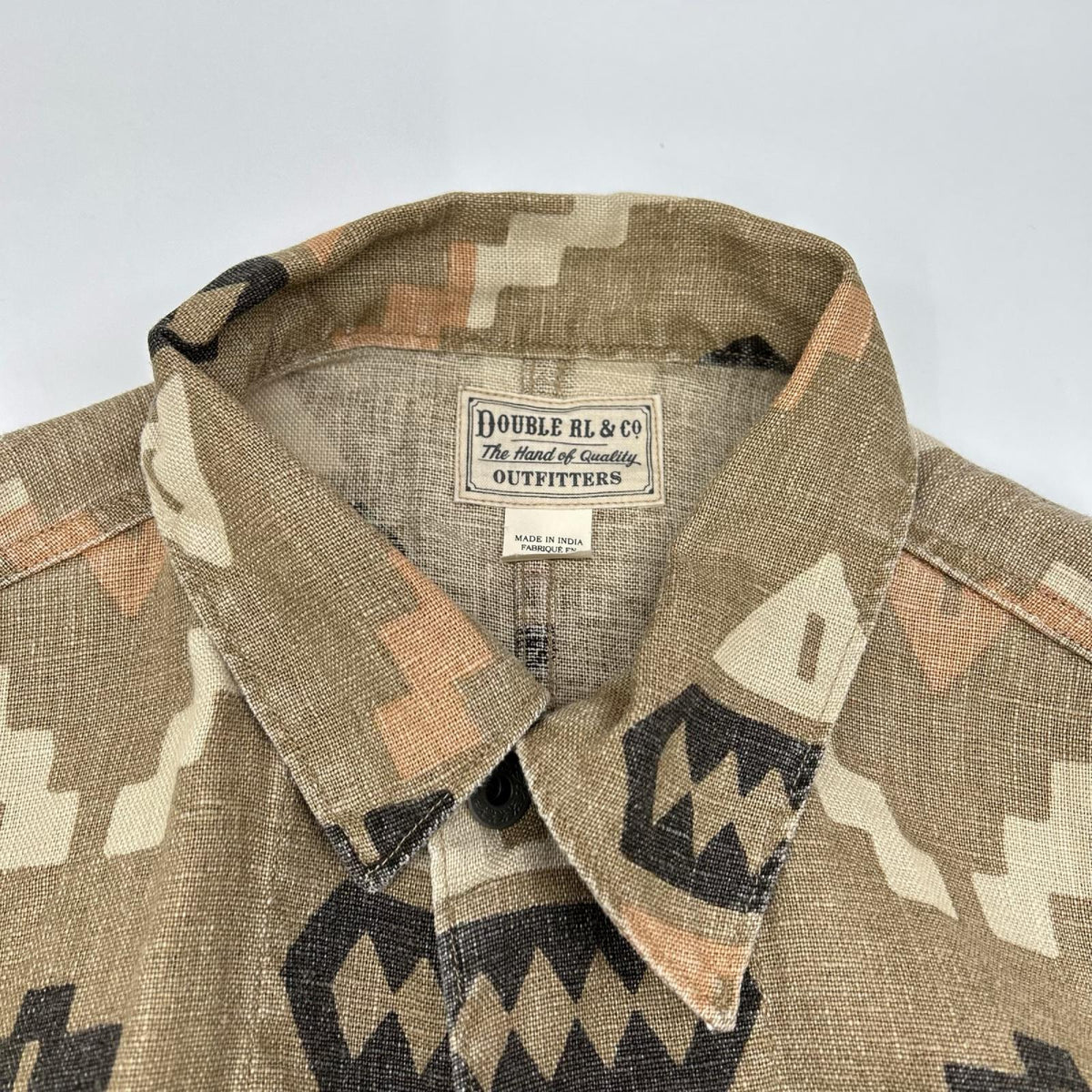 RRL ダブルアールエル ネイティブ柄 オークハムプリント 月桂樹 ドーナツボタン シャツ トップス
