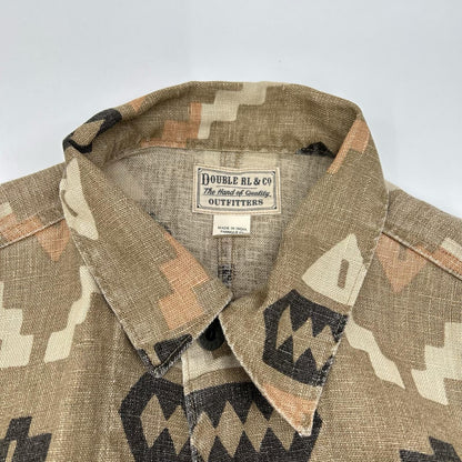 RRL ダブルアールエル ネイティブ柄 オークハムプリント 月桂樹 ドーナツボタン シャツ トップス