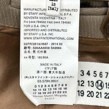 Maison margiela メゾンマルジェラ 14年製 S30AA0059 S42094 ベージュ ウール ノッチドラペル コート コート