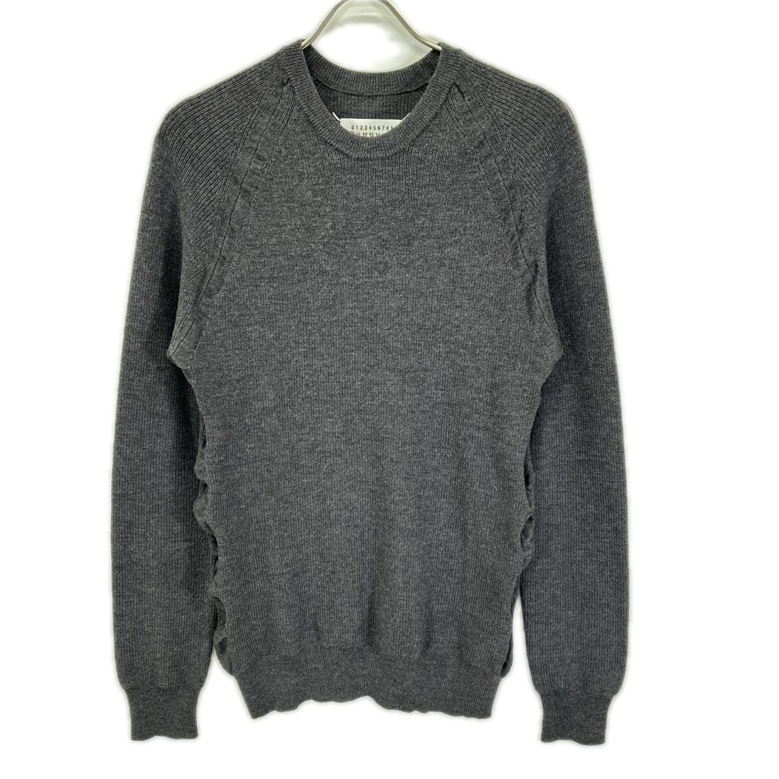 Maison margiela メゾンマルジェラ 14年製 S50HA0504 ネイビー サイドギャザー 長袖ニット トップス