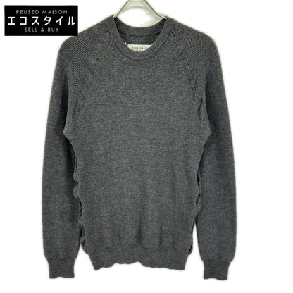Maison margiela メゾンマルジェラ 14年製 S50HA0504 ネイビー サイドギャザー 長袖ニット トップス