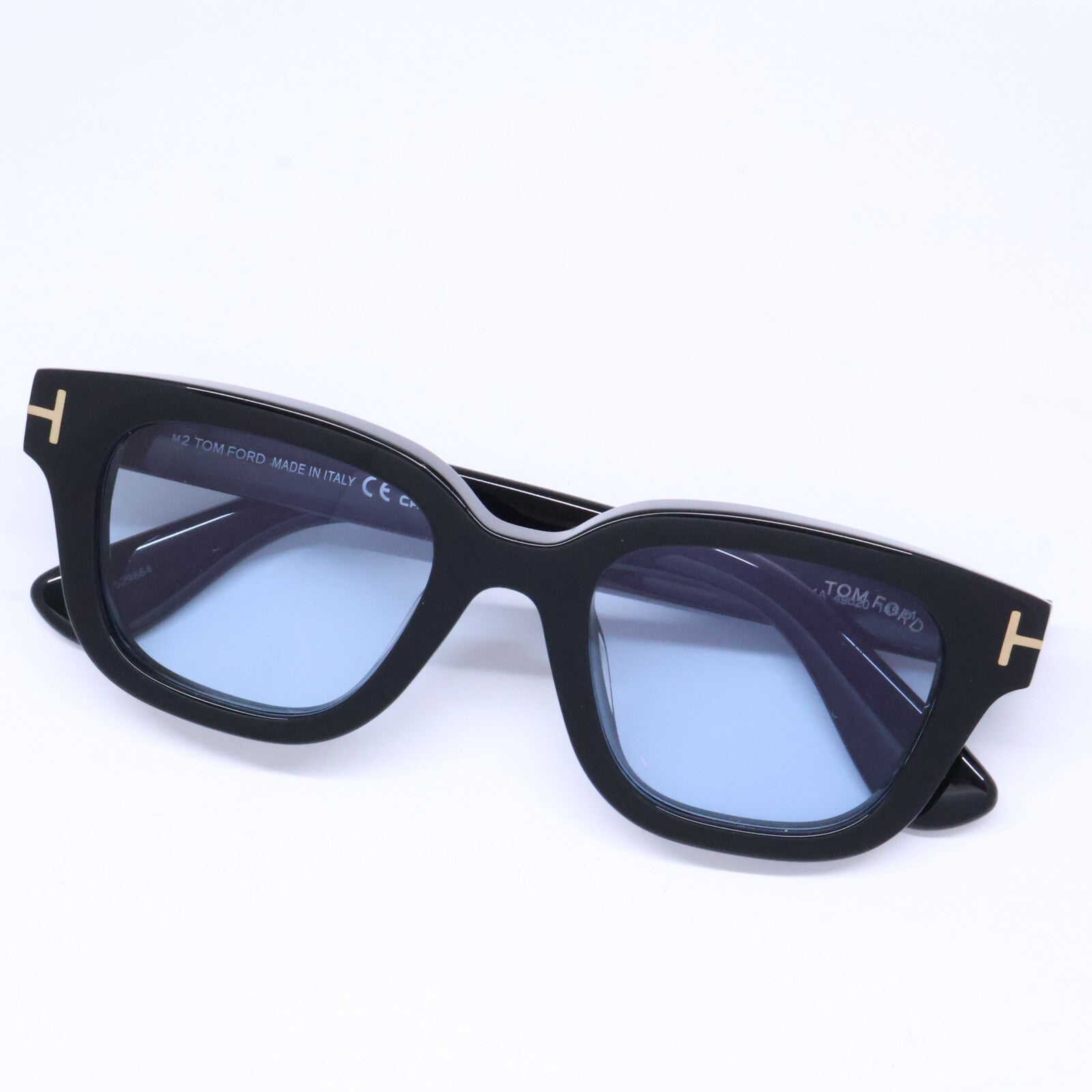 TOM FORD トムフォード TF1274-D ECO 01A ブラック ライトブルーレンズ ウェリントンサングラス サングラス