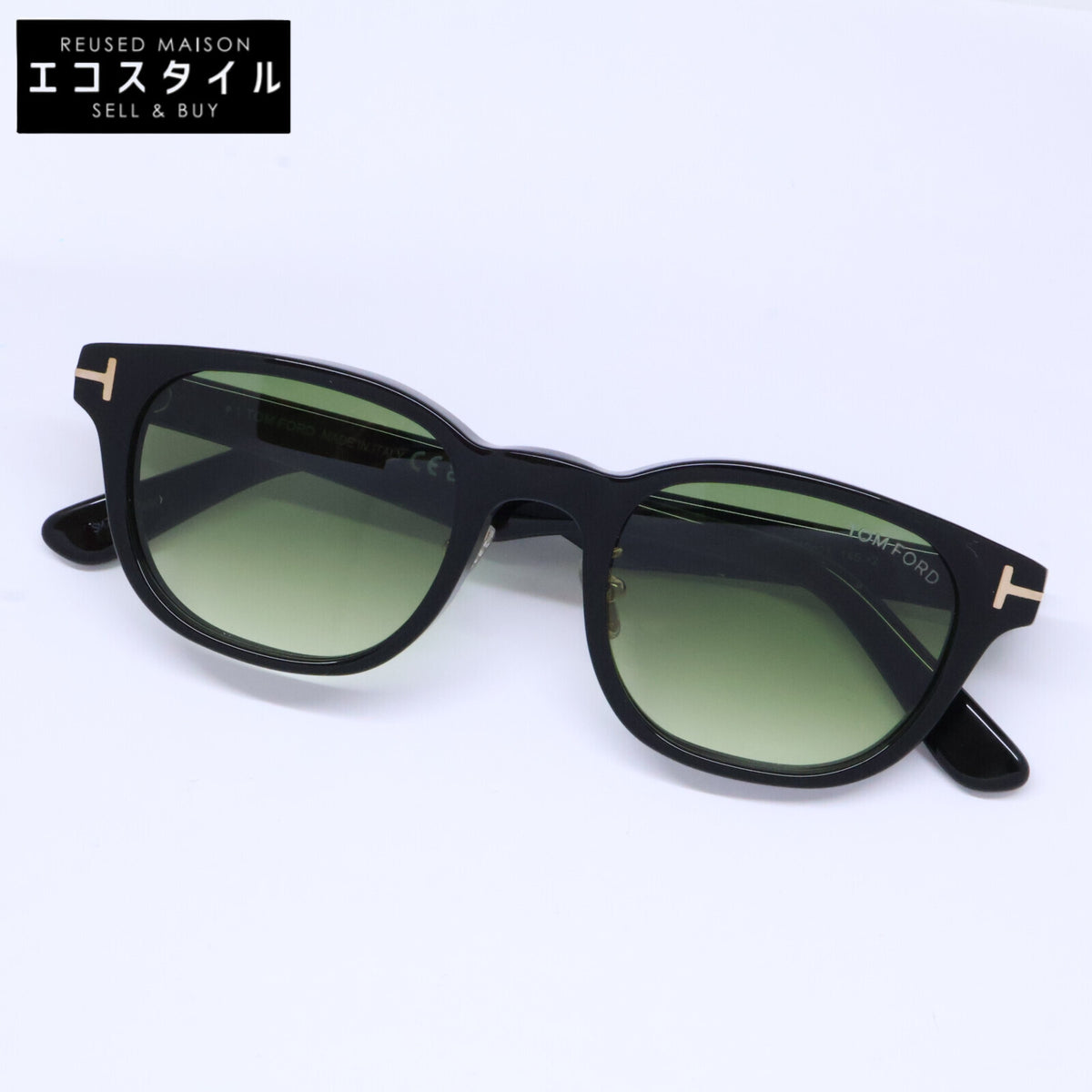 TOM FORD トムフォード TF1231-D ECO 01P ブラック×クリアグリーン スクエアサングラス サングラス