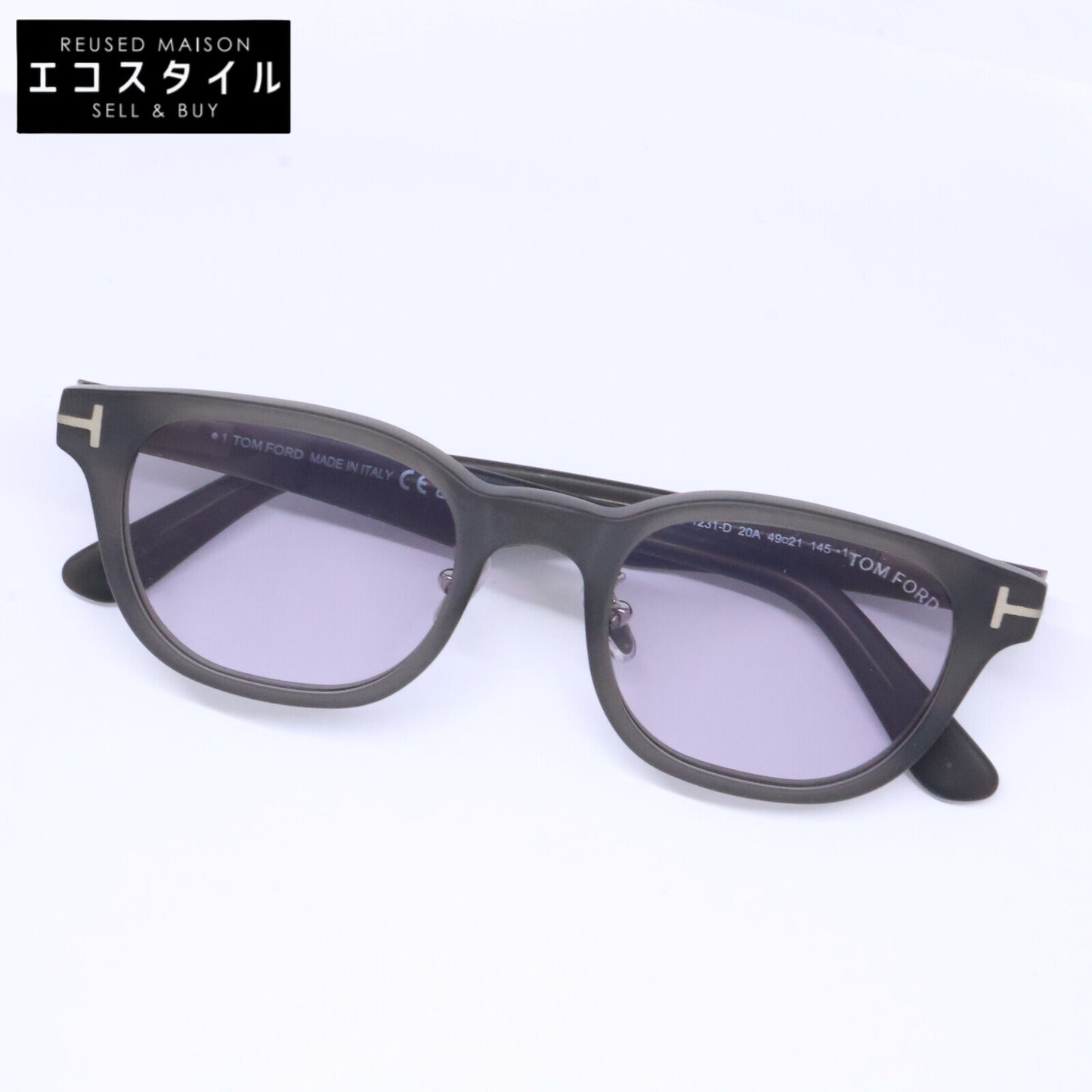 TOM FORD トムフォード FT1231D-20A マットグレー ×パープル スクエアサングラス サングラス