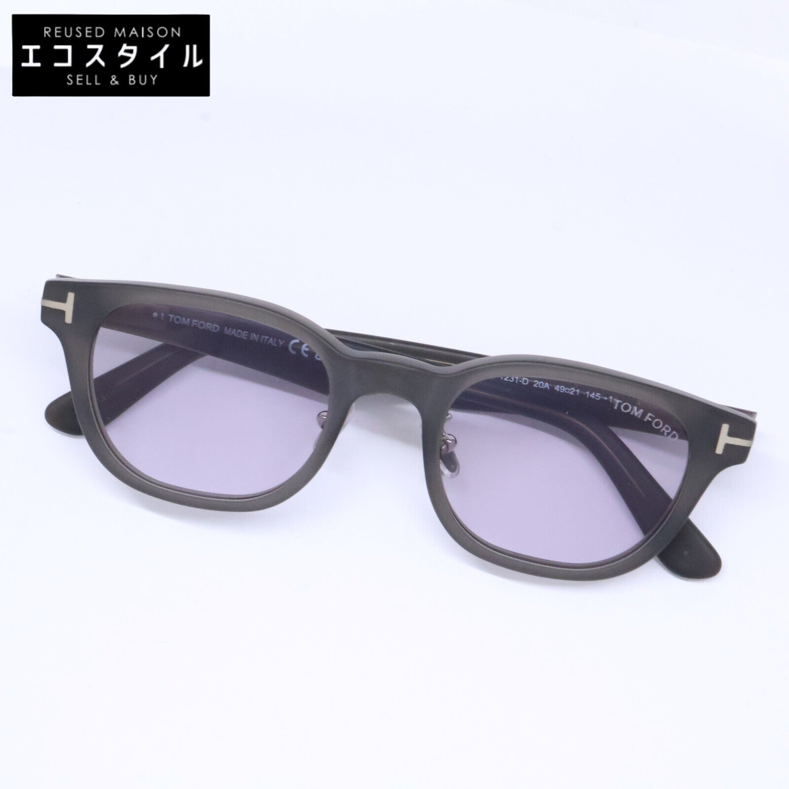 TOM FORD トムフォード FT1231D-20A マットグレー ×パープル スクエアサングラス サングラス