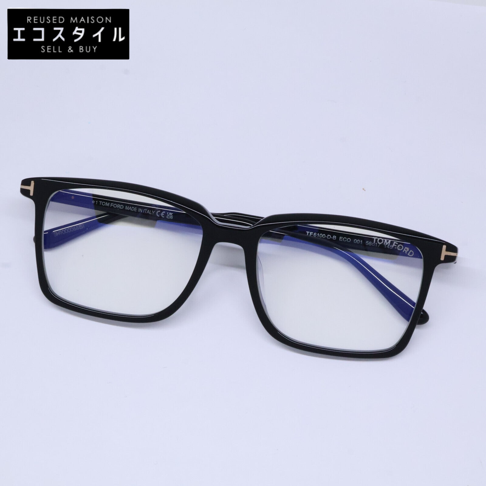 TOM FORD トムフォード FT6100-D-B/V 001 シャイニーブラック アジアンフィットサングラス 眼鏡