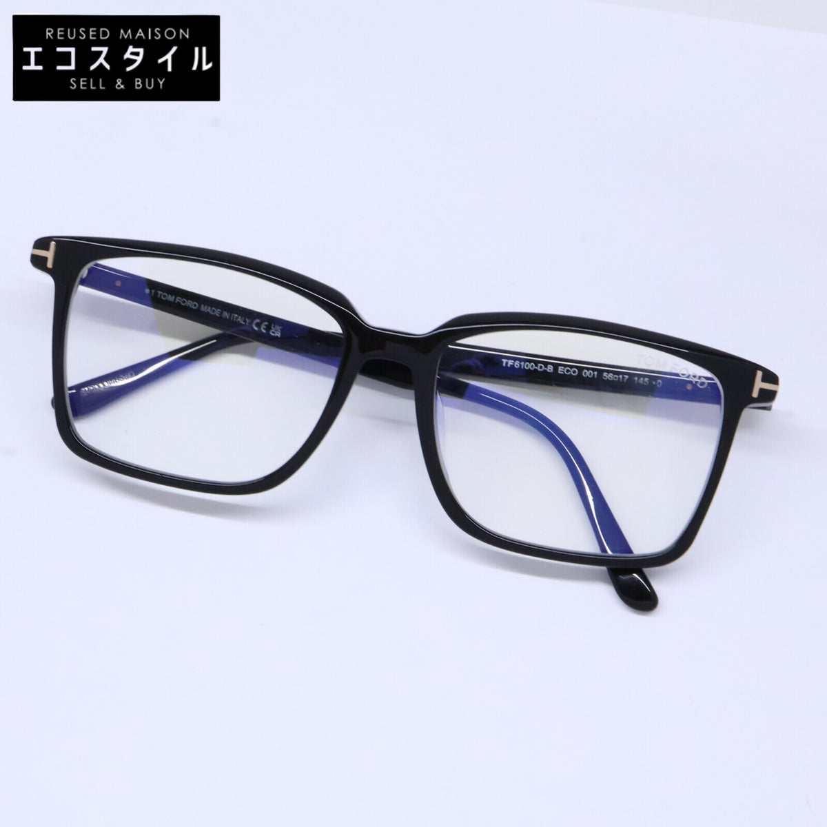 TOM FORD トムフォード FT6100-D-B/V 001 シャイニーブラック アジアンフィットサングラス 眼鏡