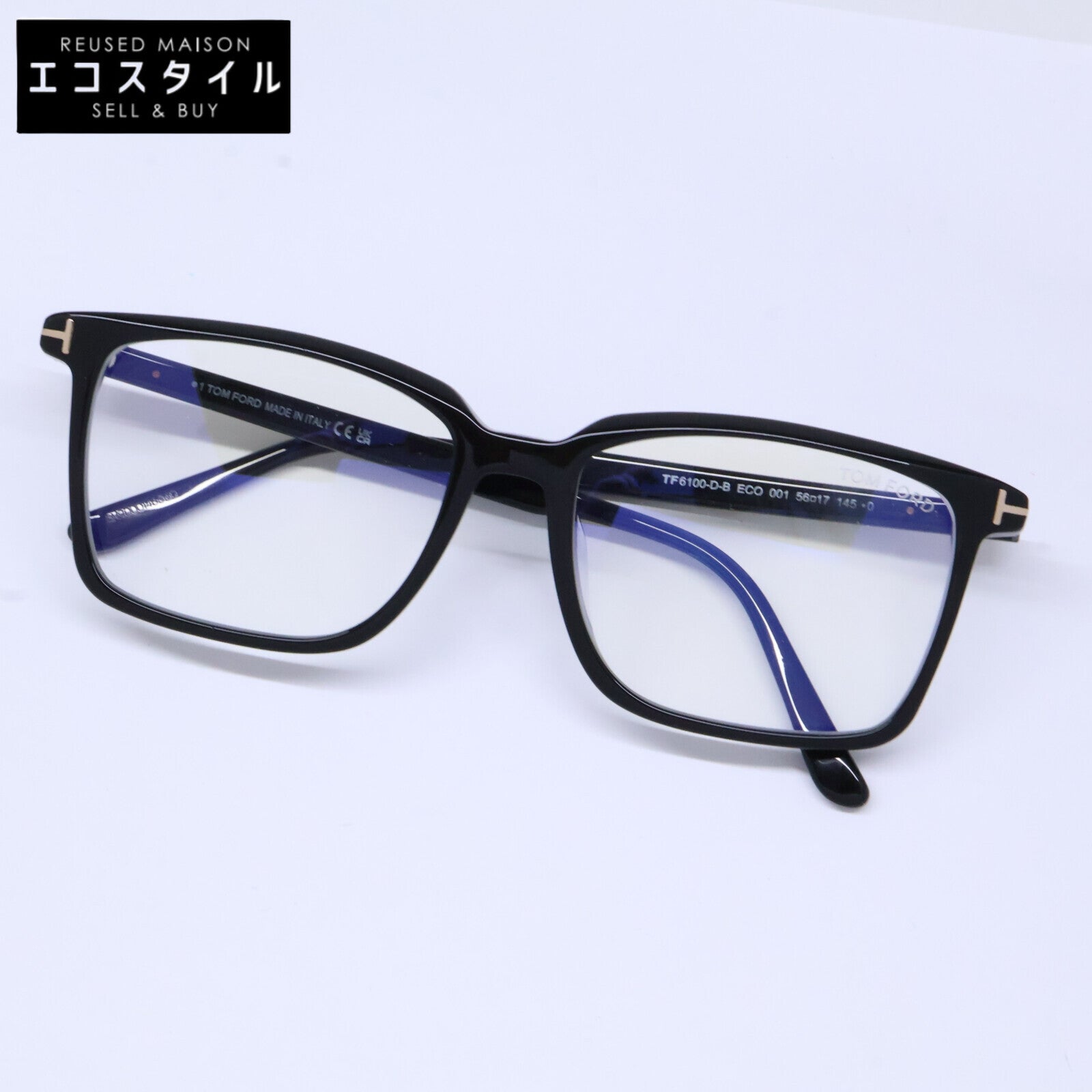 TOM FORD トムフォード FT6100-D-B/V 001 シャイニーブラック アジアンフィットサングラス 眼鏡