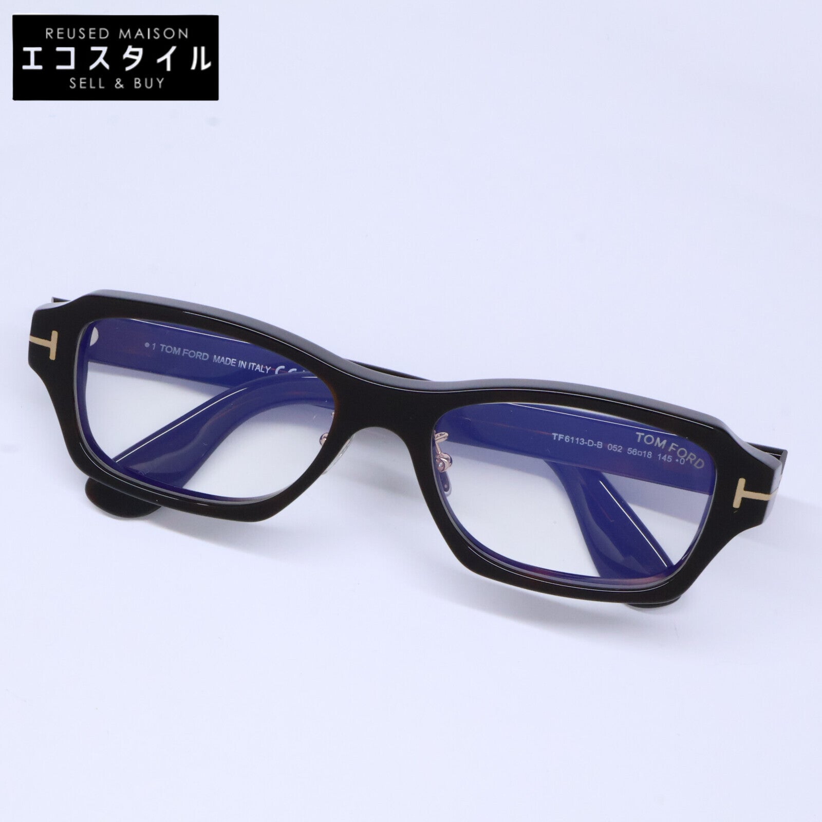 TOM FORD トムフォード TF6113-D-B 052 ハバナ スクエアメガネ 眼鏡