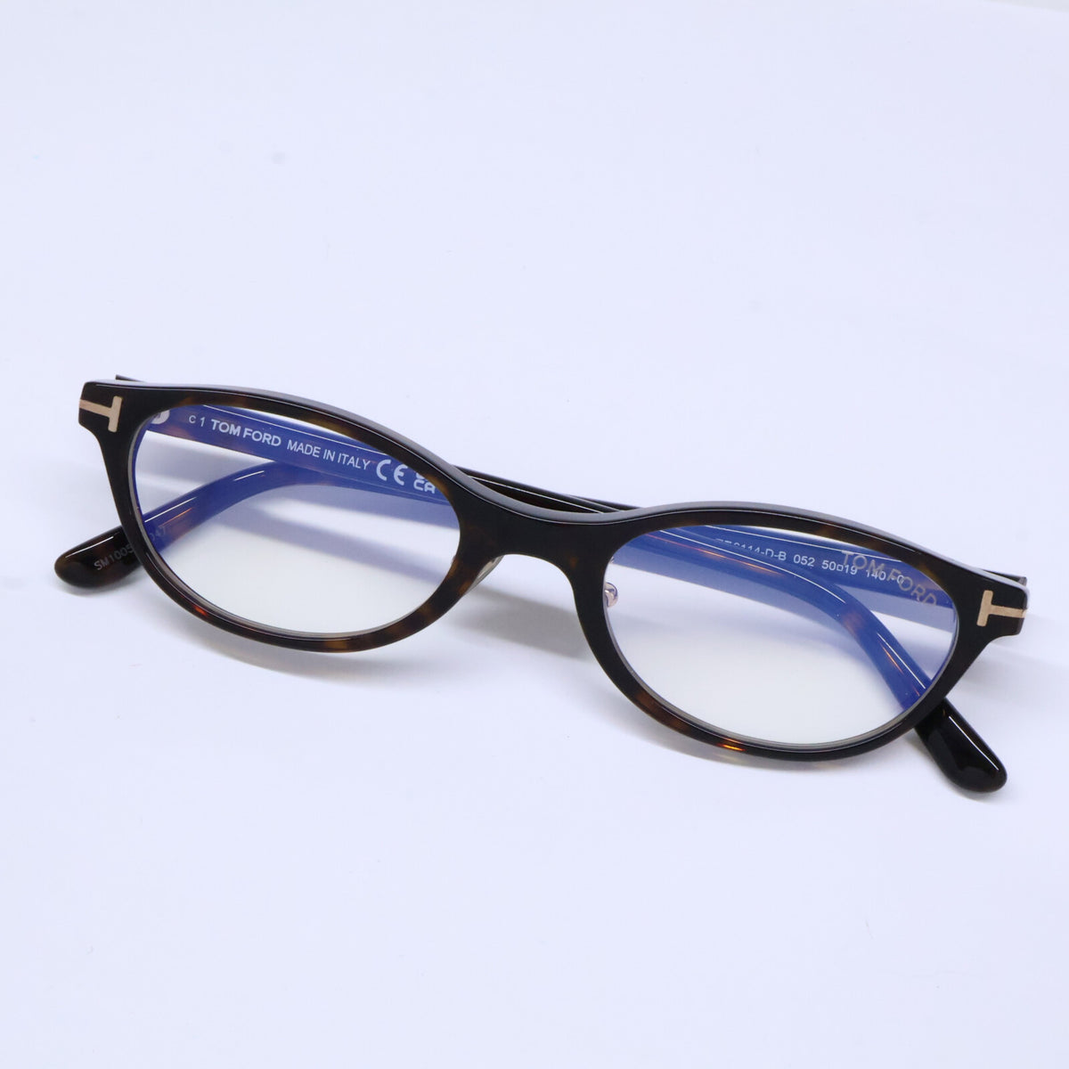 TOM FORD トムフォード FT6114-D-B/V 052 ダークハバナ オーバルスタイル ブルーライトカットメガネ 眼鏡