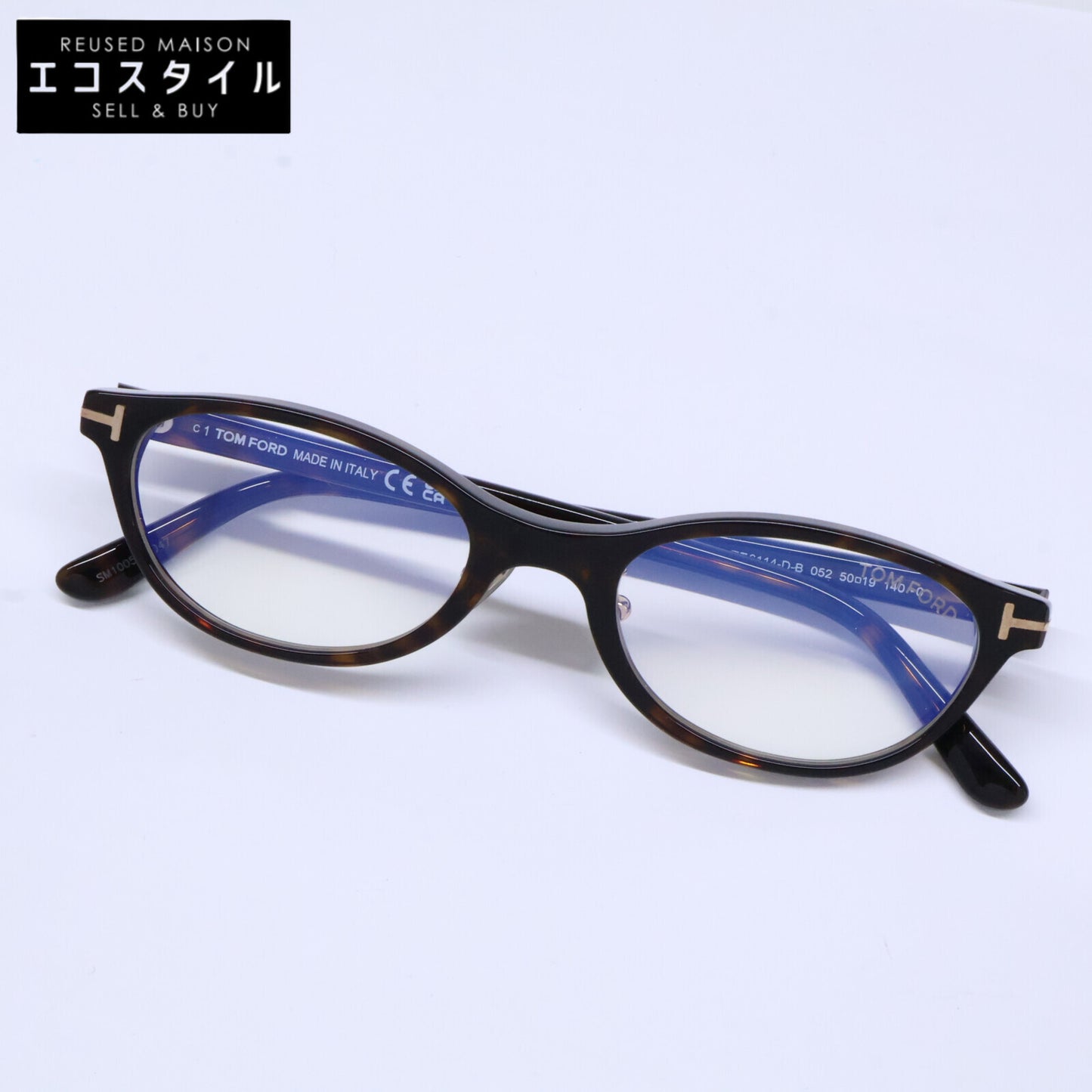 TOM FORD トムフォード FT6114-D-B/V 052 ダークハバナ オーバルスタイル ブルーライトカットメガネ 眼鏡