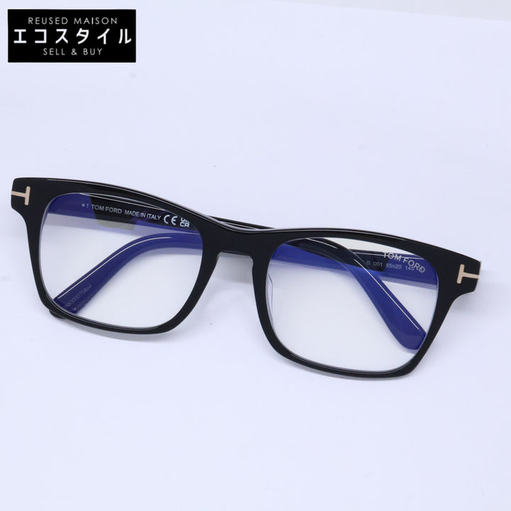TOM FORD トムフォード FT6150-D-B/V 001 シャイニーブラック アジアフィット スクエアモデル ブルーライトカットメガネ 眼鏡