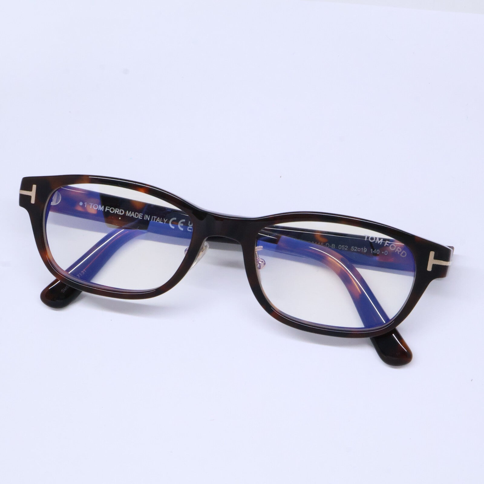 TOM FORD トムフォード FT6115-D-B/V 052 ダークハバナ スクエア型フレーム ブルーライトカットメガネ 眼鏡
