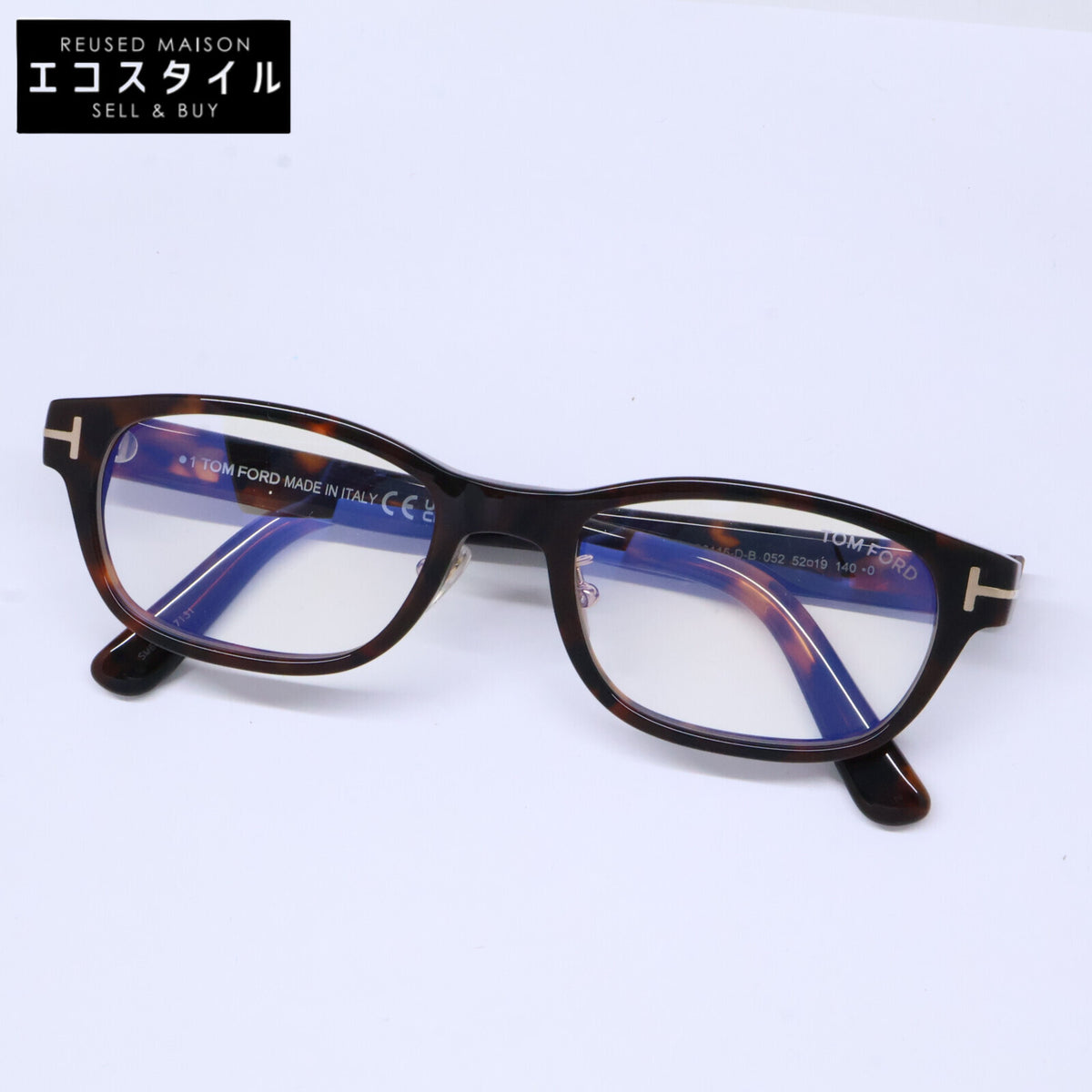 TOM FORD トムフォード FT6115-D-B/V 052 ダークハバナ スクエア型フレーム ブルーライトカットメガネ 眼鏡