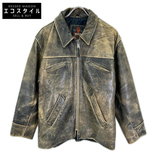 CHEVIGNON Chevignon Brown leather WRD single rider jacket jacket