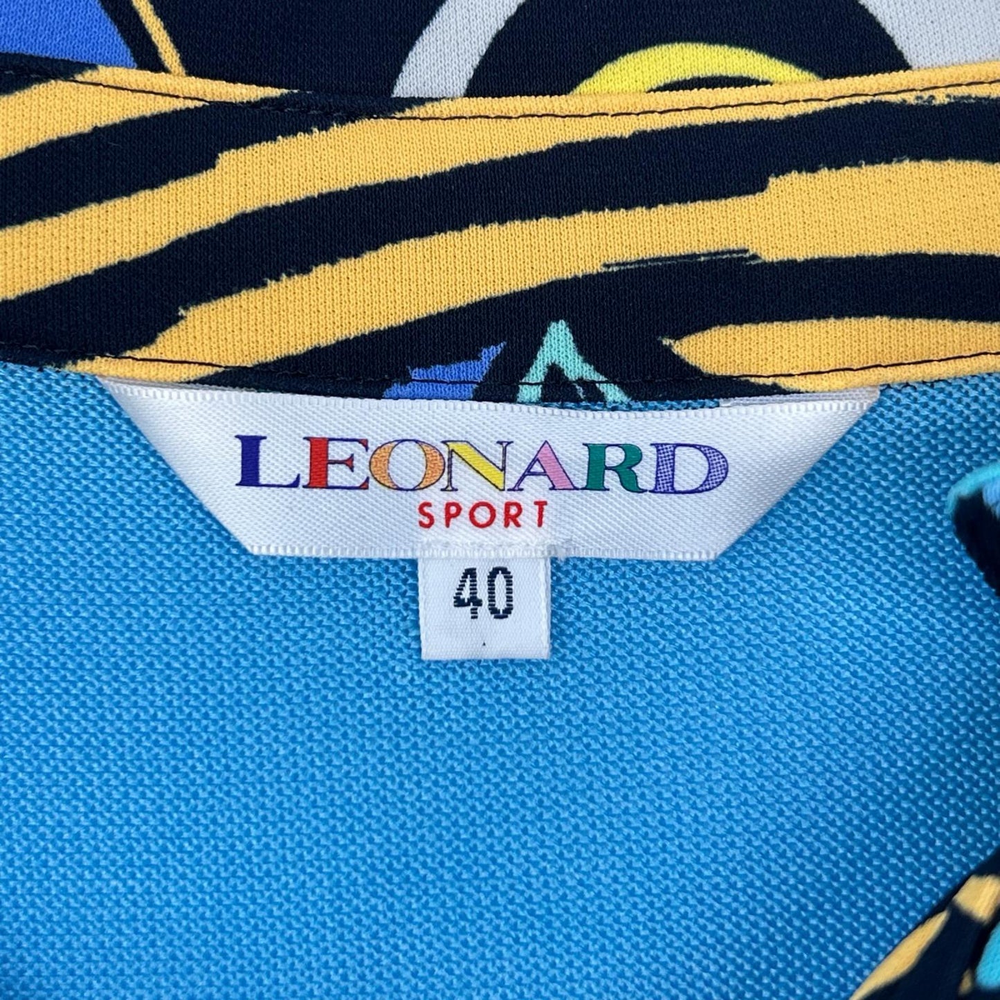 LEONARDSPORT レオナールスポーツ 0539465 ブルー ボタニカル柄 切り替え ワンピース ワンピース