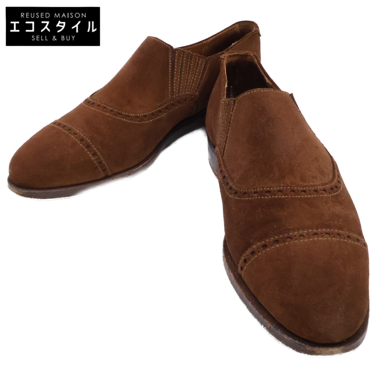 Crockett&Jones クロケット＆ジョーンズ ポールセンスコーン別注 160ラスト スエード サイドエラスティックシューズ シューズ