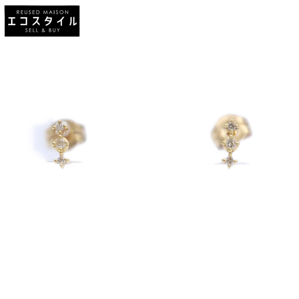 AHKAH アーカー 【美品】AK1644010400 Au750 D0.01刻印 シェリー ダイヤモンド ピアス