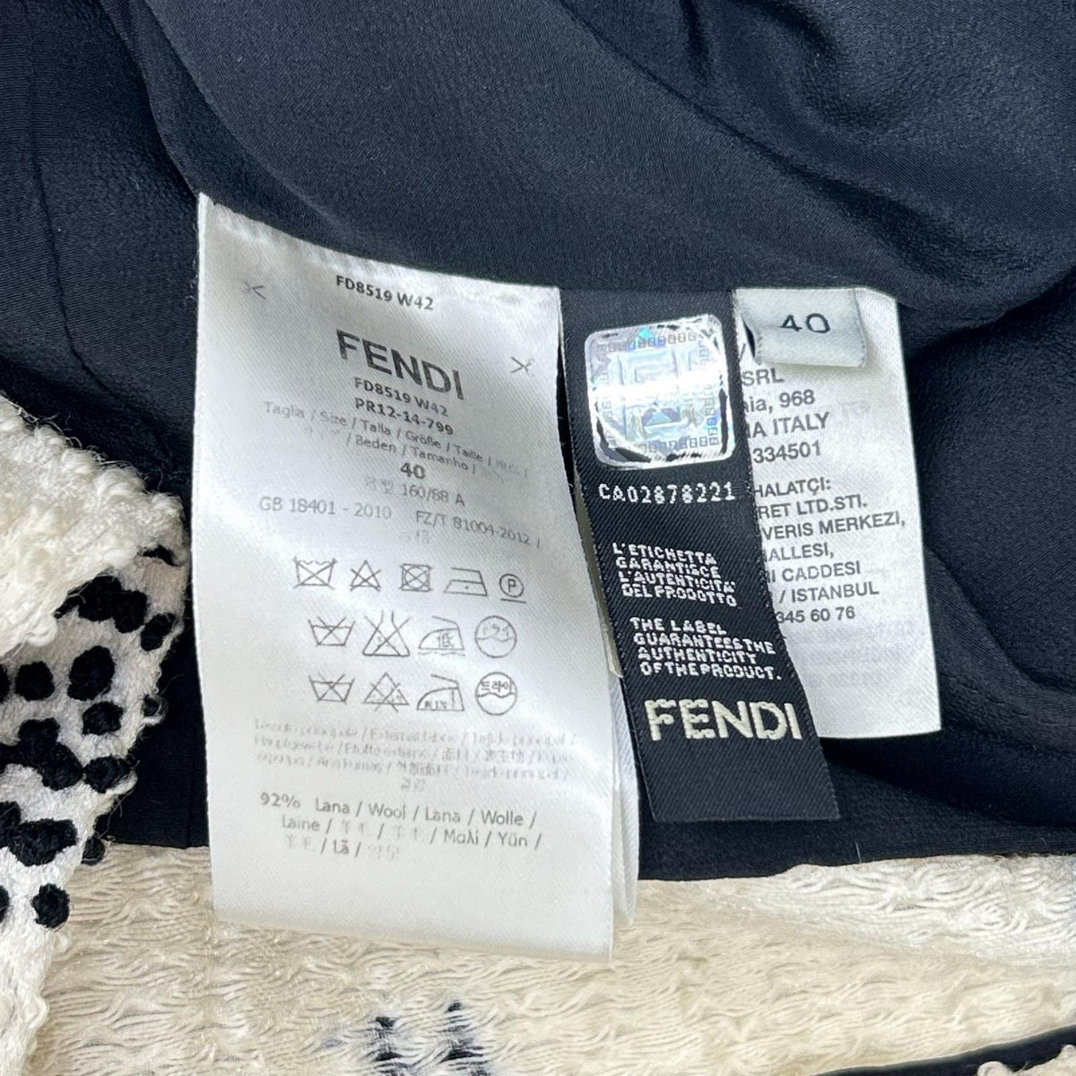 FENDI フェンディ FD8519 W42 ウール ノースリーブ ワンピース ワンピース