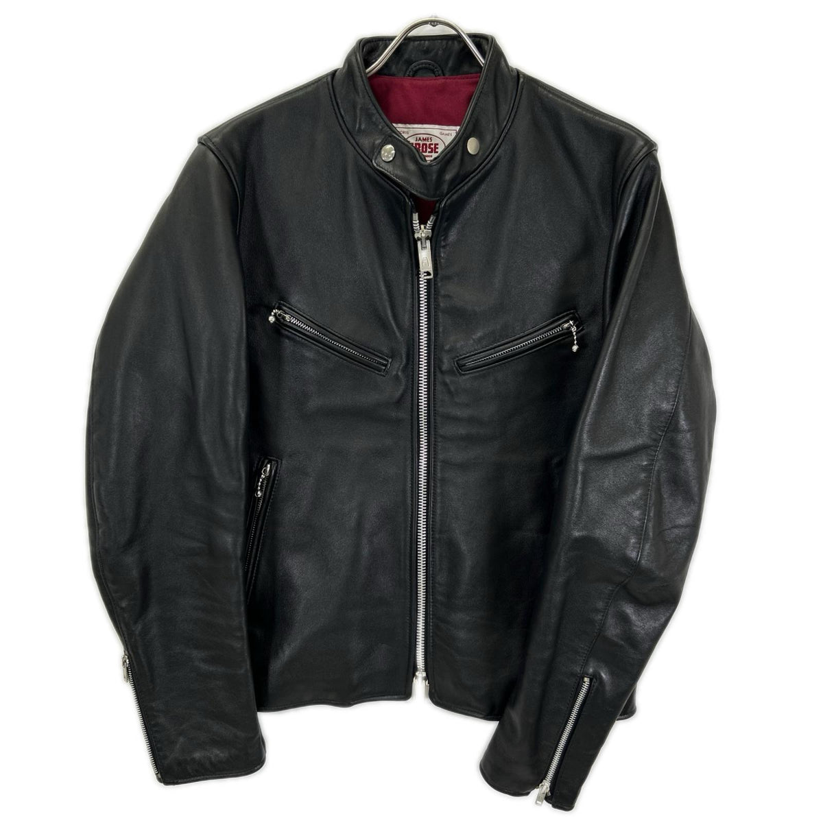 JAMES GROSE ジェームスグロース ブラック CLUBMAN COWライダースジャケット シングル 牛革 ジャケット