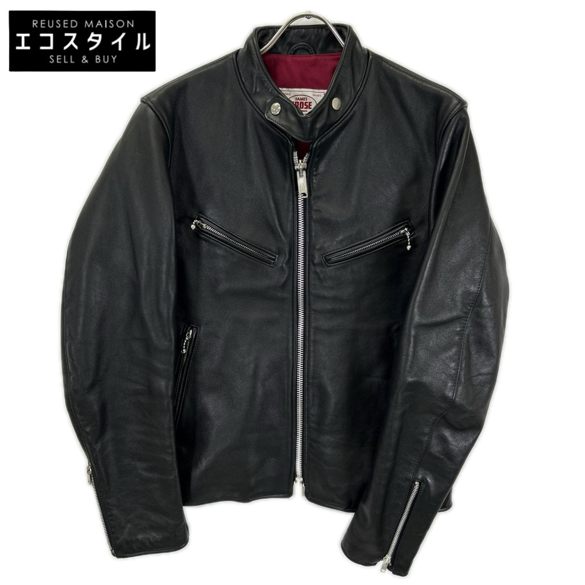 JAMES GROSE ジェームスグロース ブラック CLUBMAN COWライダースジャケット シングル 牛革 ジャケット