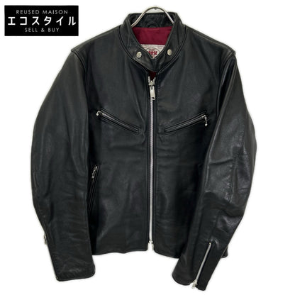 JAMES GROSE ジェームスグロース ブラック CLUBMAN COWライダースジャケット シングル 牛革 ジャケット