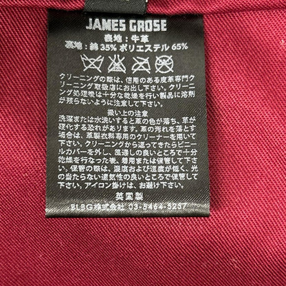 JAMES GROSE ジェームスグロース ブラック CLUBMAN COWライダースジャケット シングル 牛革 ジャケット