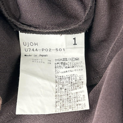 ujoh ウジョー 別注Inverted ブラウン インバーテッド タック フレア パンツ ボトムス