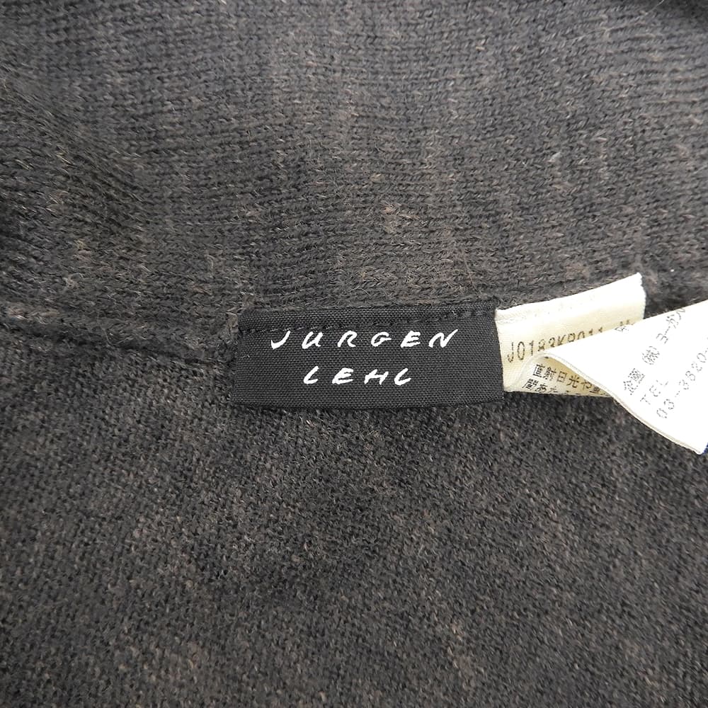 JURGEN LEHL ヨーガンレール 美品 ウール リネン 長袖セーター トップス レディース チャコールグレー M トップス