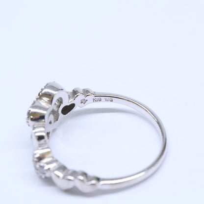 PonteVecchio ポンテヴェキオ K18WG 0.13ct ハートダイヤモンド リング 指輪