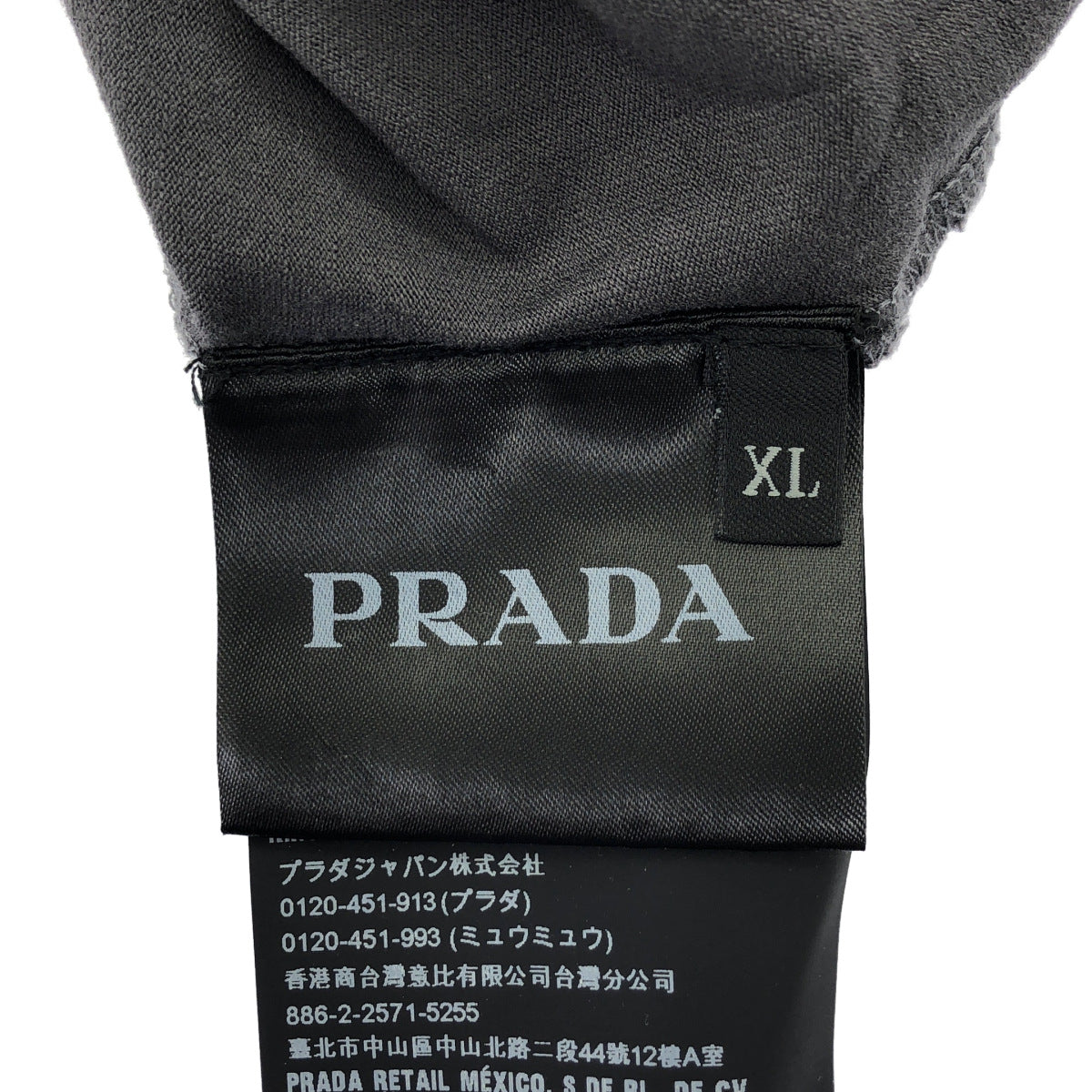 PRADA SPORT プラダスポーツ グレー SJM994 Vネック ナイロン切り替えTシャツ トップス