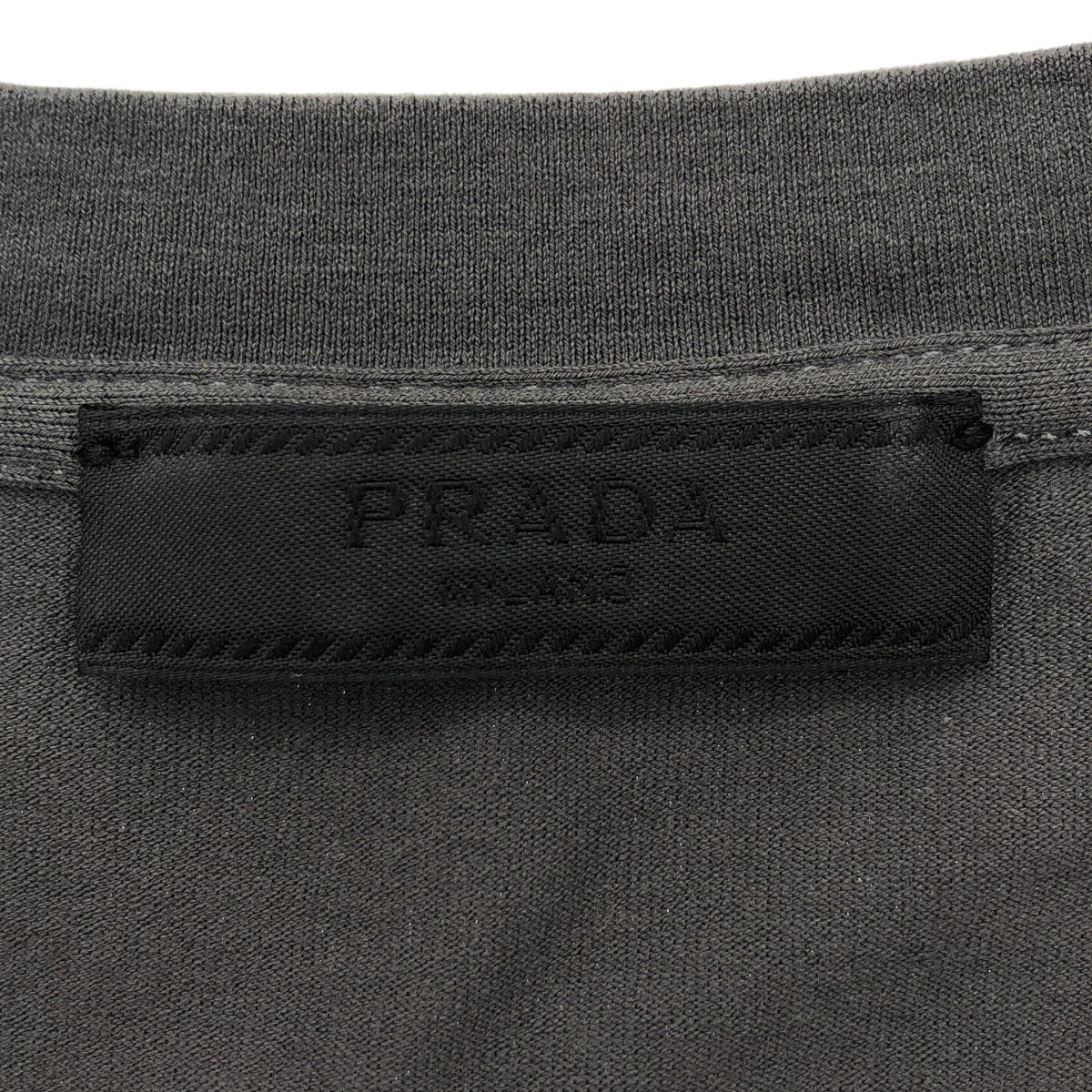 PRADA SPORT プラダスポーツ グレー SJM994 Vネック ナイロン切り替えTシャツ トップス