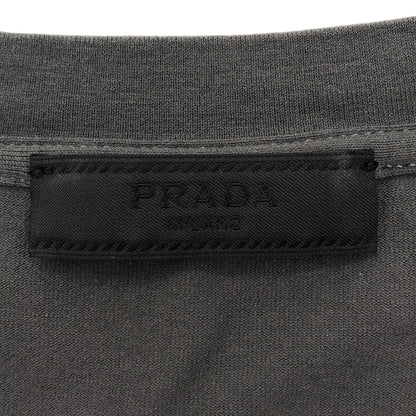 PRADA SPORT プラダスポーツ グレー SJM994 Vネック ナイロン切り替えTシャツ トップス