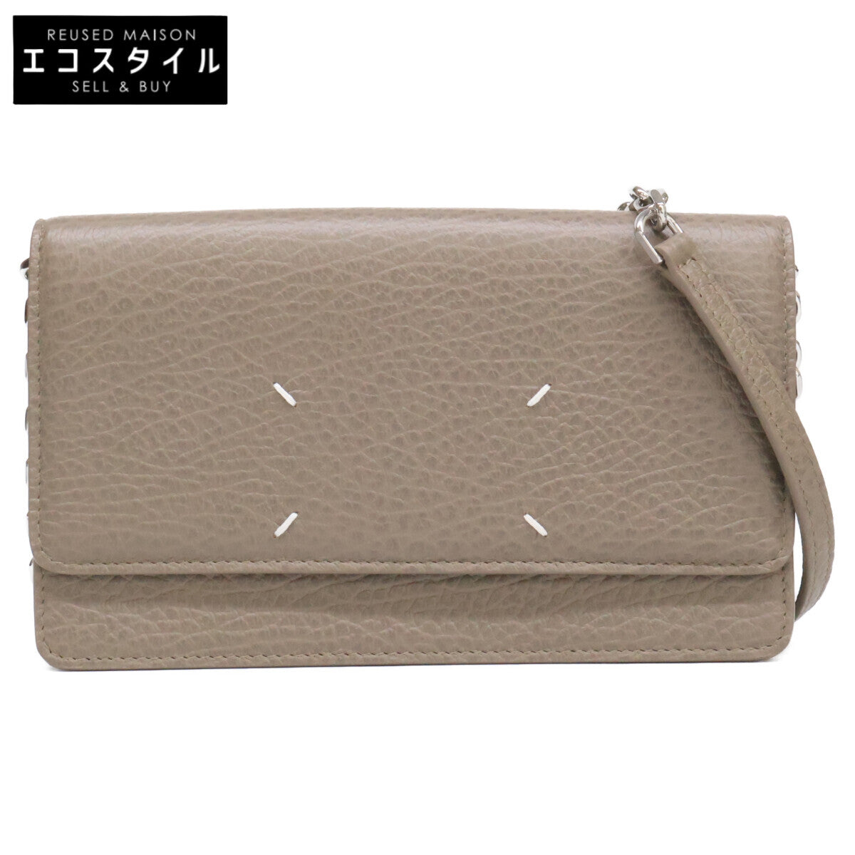 Maison margiela メゾンマルジェラ 【新品同様】11 SA3UI0008 P8844 HB669 4ステッチ バイカラー チェーンウォレット 長財布（小銭入れあり）