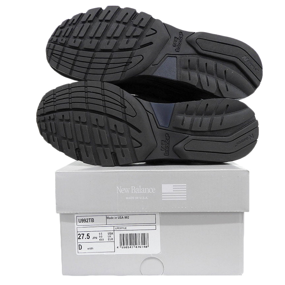 NEW BALANCE ニューバランス 新品同様 Made in USA 992 Core スニーカー シューズ メンズ 黒 ブラック 27.5cm U992TB シューズ