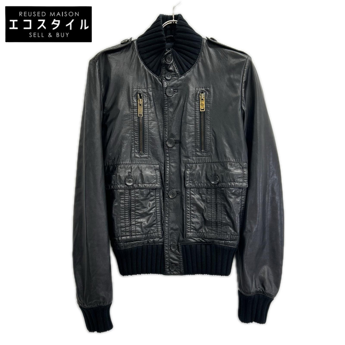GUCCI グッチ ブラック 171472 マドンナ カウレザーボンバージャケット ジャケット